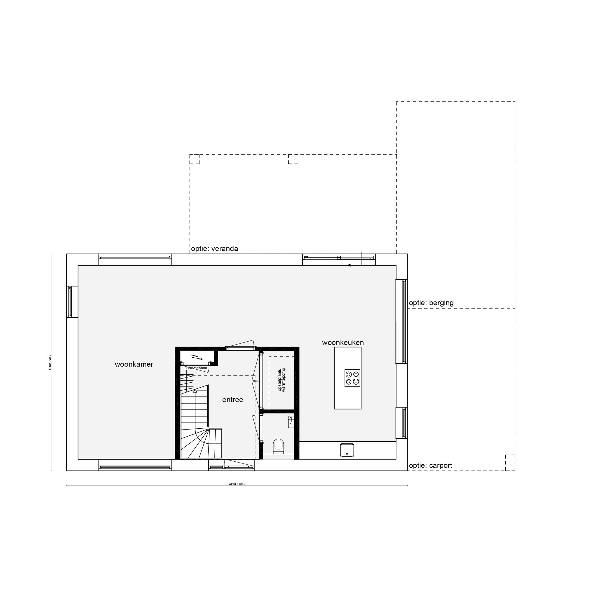 Basisplattegrond - Kubistische woning